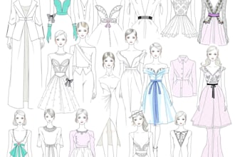 design fashion design vector art sketches tech pack illustration flat drawing