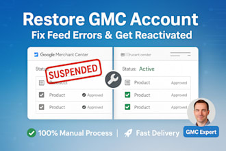 restore your suspended gmc account, fix product listing problem