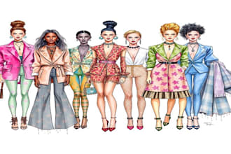design fashion illustration outfit watercolor drawing illustrator pattern clo 3d