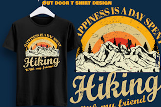 custom  vintage t shirt design for hiking and nature lovers