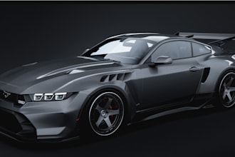 do 3d widebody kit, car part,unreal engine car,mustang racing, automotive render