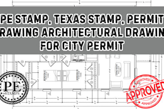 draw and stamp tx, nj,ca, fl,ny architectural and engineering permit drawing
