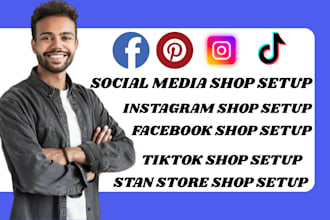 social media setup instagram shop setup facebook shop setup tiktok shop setup
