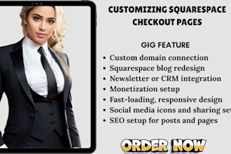 customize squarespace checkout page navigation menu layout and seo speed fix