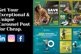 design carousel post for facebook, instagram and linkedin
