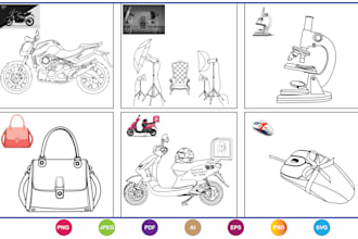 draw detailed line art and vector line art within 24 hours