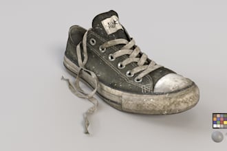 model custom 3d sneakers for games, ar, or product mockups