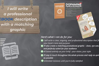 write your ebook description and create a promo graphic