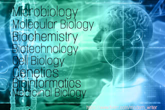 write research articles on biology, microbiology, genetics