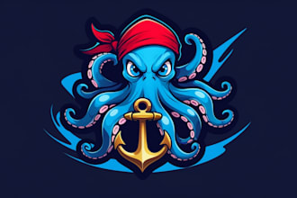 do creative pirate octopus logo for your business