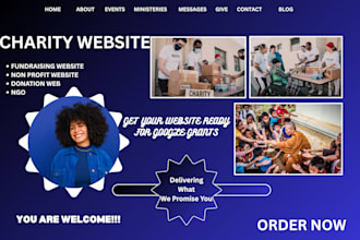 design nonprofit website for charity donations fundraising