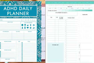 design printable adhd planner for adults as etsy digital download pdf template
