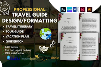 write, design itinerary guide, travel guidebook, trip plan, vacation tour guide