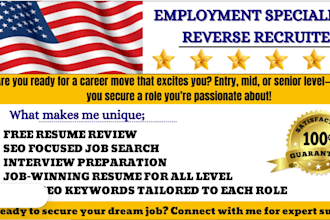 professionally create 24hrs ats resume writing, executive, or federal usajobs CV
