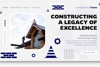 create UI UX design for roofing website or other website wireframe