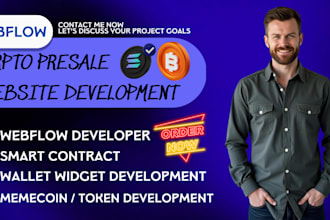 build develop webflow crypto presale website , memecoin and pepe themed website