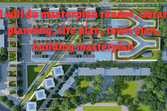 do masterplan render, ubran planning, site plan, town plan, building masterplan