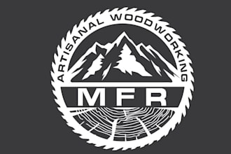 create an unique vintage woodworking logo
