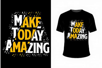 do custom typography t shirt and text or font logo design