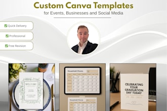 design custom canva templates for events, business and social media