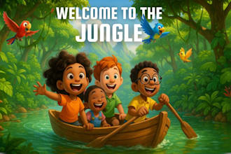 illustrate children story book illustration using midjourney