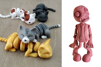 design 3d flexi articulated toy and bjd toy for 3d printing