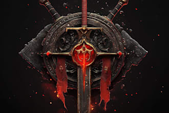 design unique 3d medieval, fantasy, rpg, mmorpg game logo title