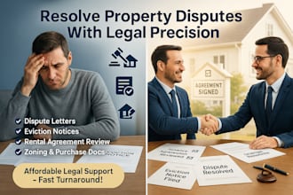 be online lawyer for real estate property dispute resolution, eviction notice