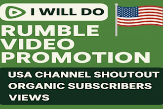 do rumble video promotion USA rumble channel shoutout organic subscribers, views