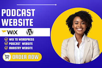 design or create a modern podcast website, audio music website on wordpress