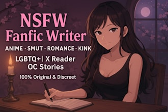 write erotic nsfw fanfiction anime smut romance kink lgbtq and custom stories