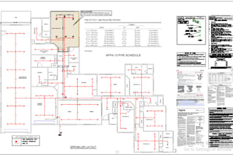 design fire sprinkler ,alarm system per nfpa13, 13d, 13r, cbc codes