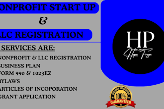 setup llc registration, nonprofit registration, ein, 501c3, bylaws, grants