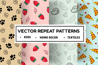 create seamless repeat patterns with vector elements