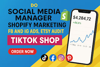 do social media manager shopify marketing fb and ig ads esty audit tik tok shop