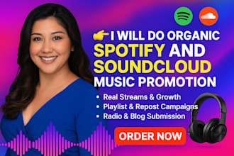 do organic worldwide spotify and soundcloud music promotion for real engagement