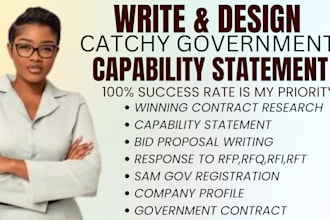 startup capability statement,design ,write government contract,2025 bid proposal