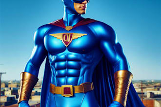 create concept art superhero character design for comics