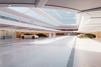 do 3d car maintenace, centre, pack, garage, layout and car wash