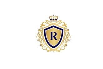 design a luxury heraldic and vintage logo with royal elegance