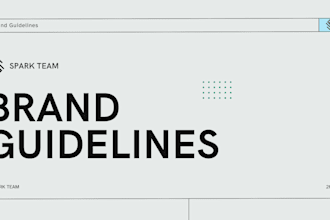 design logo, brand style guide or brand identity guidelines with branding kits