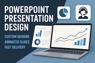 design animated powerpoint slides, pitch decks, and virtual HR workshop present