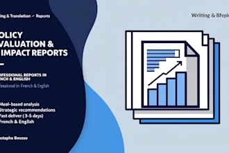 write professional policy evaluation and impact reports in french or english