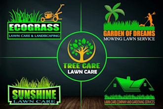 do a unique minimalist landscape, lawn care, natural, organic, agriculture logo