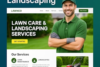 design landscaping and lawncare website, pressure washing, tree removal website
