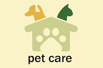 design cute logo for pet store, shop, animal, veterinary