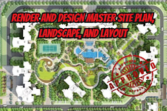 render your 2d site plan, master plan, and layout plan