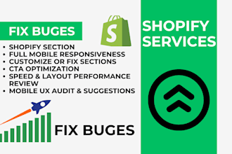 fix shopify mobile responsiveness, fix shopify sections, shopify call to action