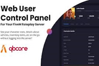build user control panel for your fivem or ragemp server