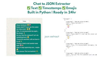 process chat screenshots with CNN to extract emojis and text into json